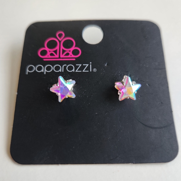 Paparazzi Star Earrings for Kids - Iridescent - Picture 1 of 4